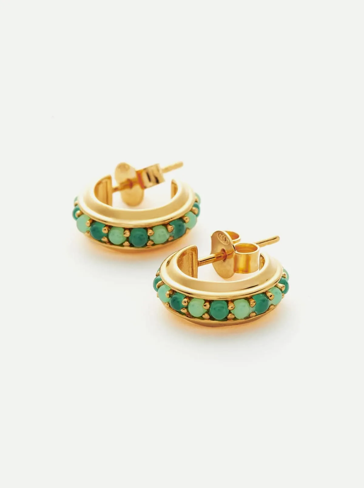 Small Gemstone Hoop Earrings - Image 3