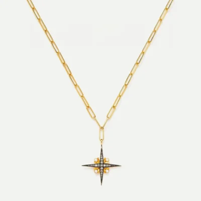 North Star Pearl Chain Necklace