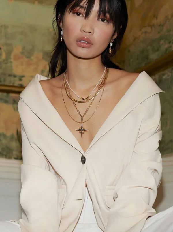 North Star Pearl Chain Necklace - Image 3